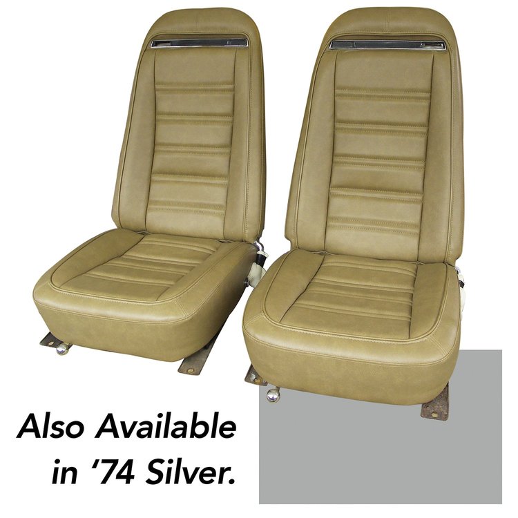 421361 Leather-Like Vinyl Seat Covers, 1974-1974 Chevy Corvette, Silver