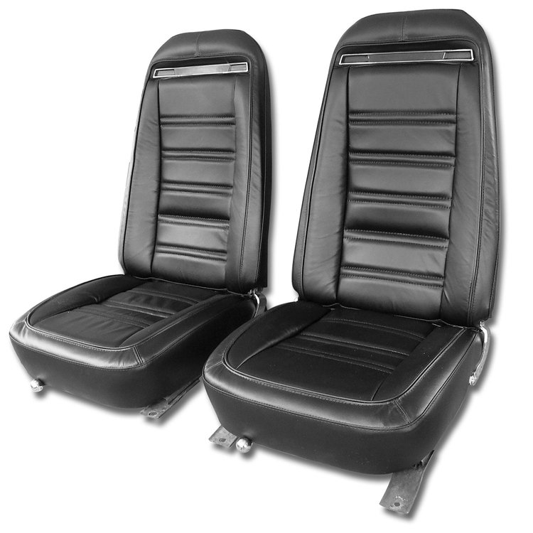 421420 Leather-Like Vinyl Seat Covers, 1975-1975 Chevy Corvette, Black