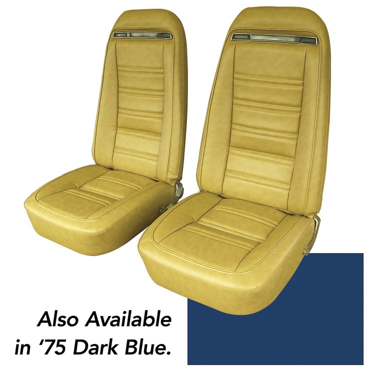 421443 Leather-Like Vinyl Seat Covers, 1975-1975 Chevy Corvette, Dark Blue