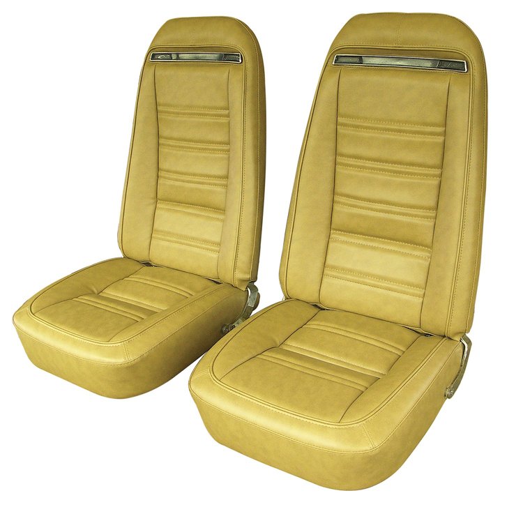 421451 Leather-Like Vinyl Seat Covers, 1975-1975 Chevy Corvette, Medium Saddle