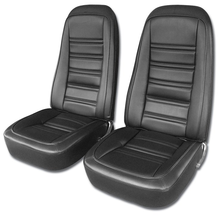 421520 Leather-Like Vinyl Seat Covers, 1976-1978 Chevy Corvette, Black