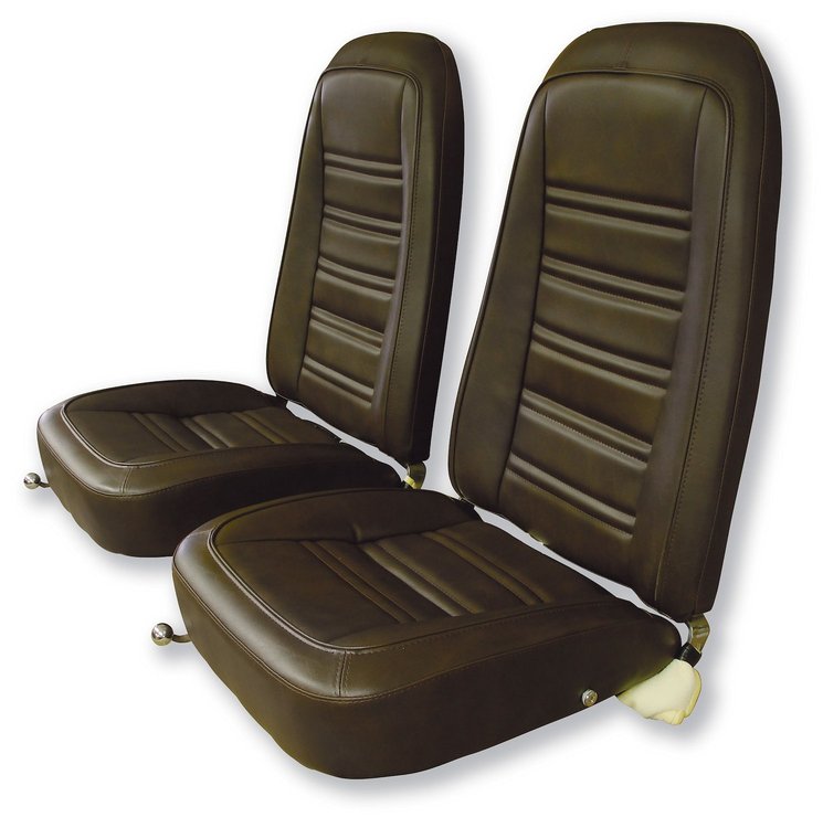 421555 Leather-Like Vinyl Seat Covers, 1976-1978 Chevy Corvette, Dark Brown