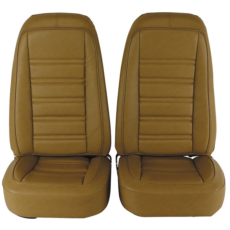 421557M Mounted Seats, 1976-1977 Chevy Corvette, Buckskin Leather-Like Vinyl
