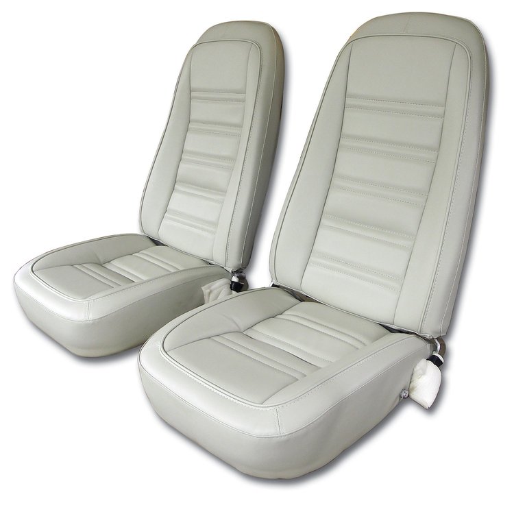 421573M Mounted Seats, 1978-1978 Chevy Corvette, Oyster Leather-Like Vinyl