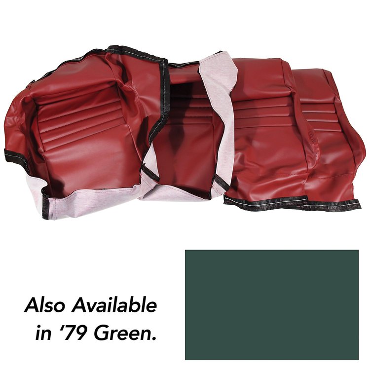 421614 Leather-Like Vinyl Seat Covers, 1979-1979 Chevy Corvette, Green 2 in. Bolster
