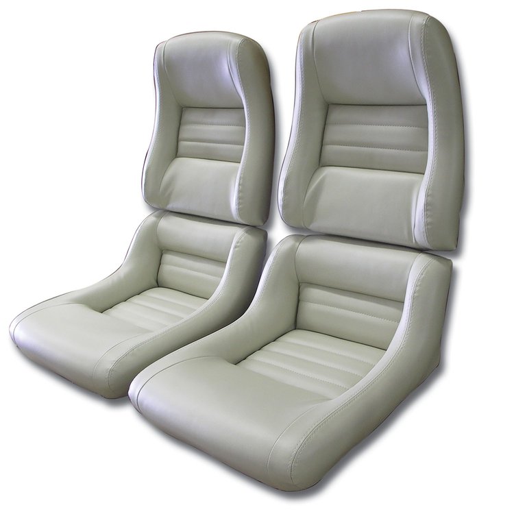 421666 Leather-Like Vinyl Seat Covers, 1979-1980 Chevy Corvette, Oyster 2 in. Bolster
