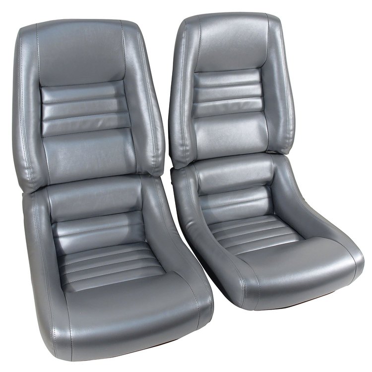 421762 Leather-Like Vinyl Seat Covers, 1978-1978 Chevy Corvette, Silver Pace 4 in. Bolster