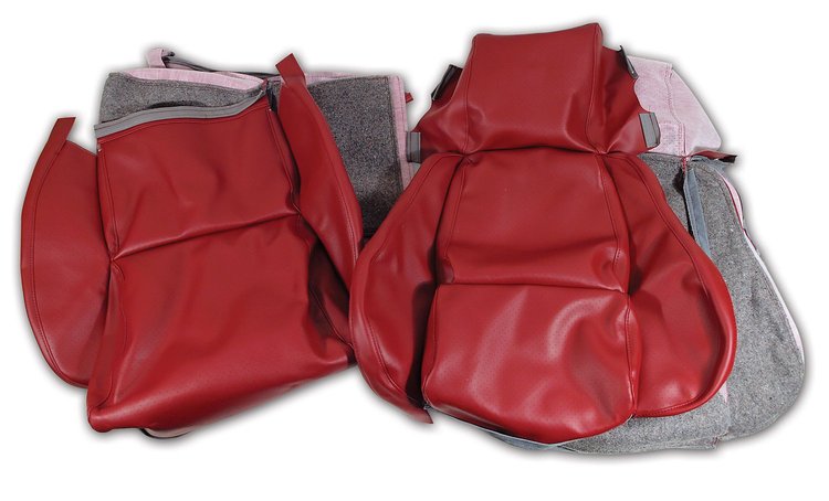 421827 Leather-Like Vinyl Seat Covers, 1984-1985 Chevy Corvette, Red Standard