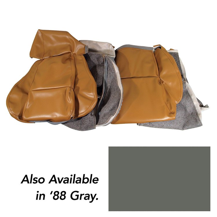 421879 Leather-Like Vinyl Seat Covers, 1988-1988 Chevy Corvette, Gray Standard