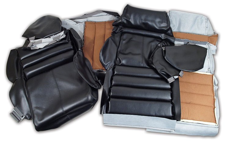 422220 Leather-Like Vinyl Seat Covers, 1991-1992 Chevy Corvette, Black, Sport