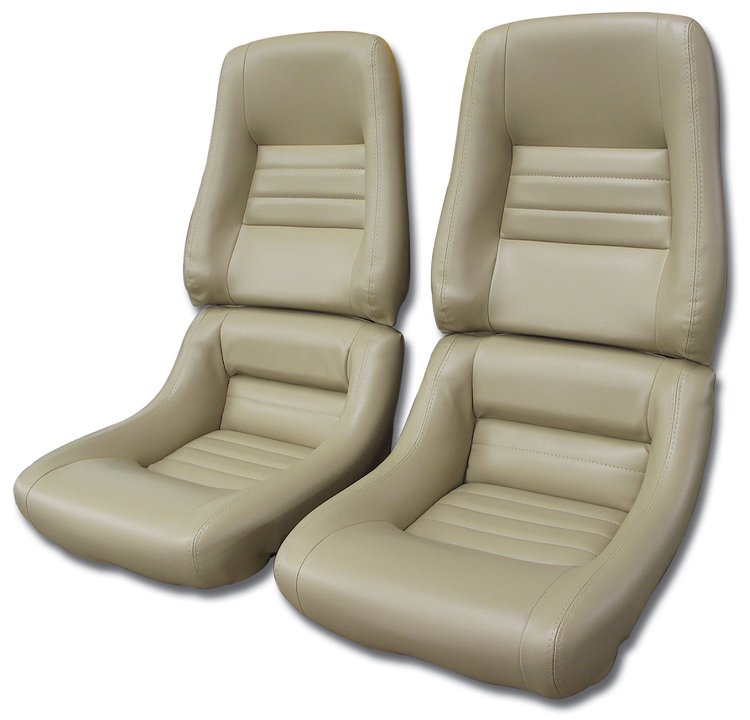 422750 Mounted Leather-Like Vinyl Seat Covers, 1979-1980 Chevy Corvette, Doeskin 4 in. Bolster