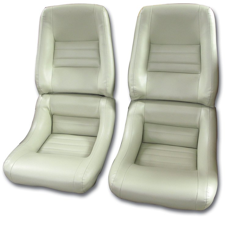 422766 Mounted Leather-Like Vinyl Seat Covers, 1979-1980 Chevy Corvette, Oyster 4 in. Bolster