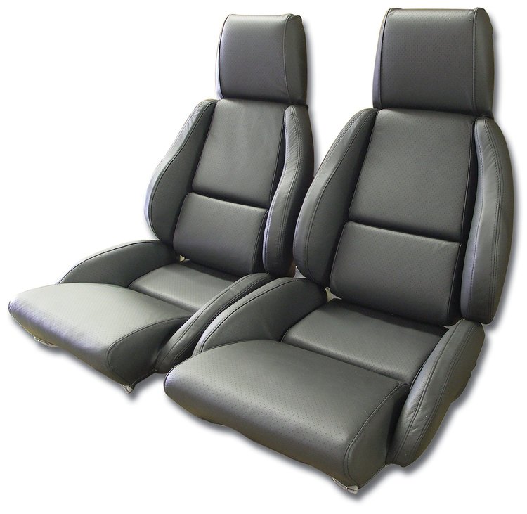 422822 Mounted Leather Seat Covers, 1984-1987 Chevy Corvette, Graphite Standard