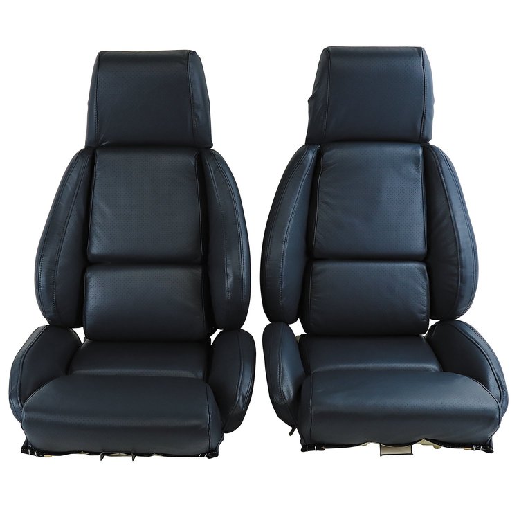 422870 Mounted Leather Seat Covers, 1984-1985 Chevy Corvette, Blue, Standard