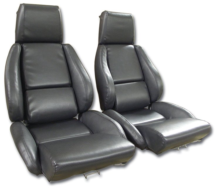 422922 Mounted Leather-Like Vinyl Seat Covers, 1984-1987 Chevy Corvette, Graphite Standard