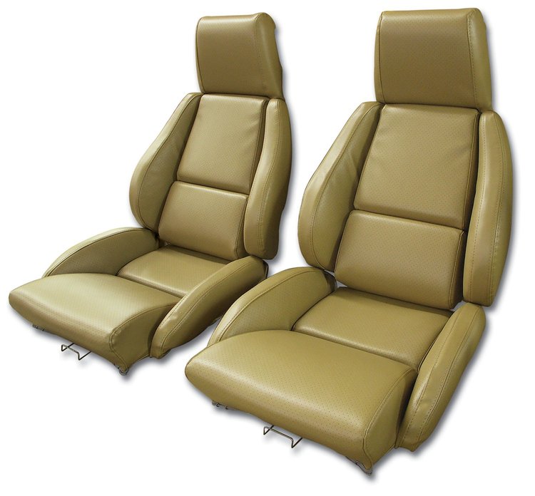 422972 Mounted Leather-Like Vinyl Seat Covers, 1984-1987 Chevy Corvette, Saddle Standard