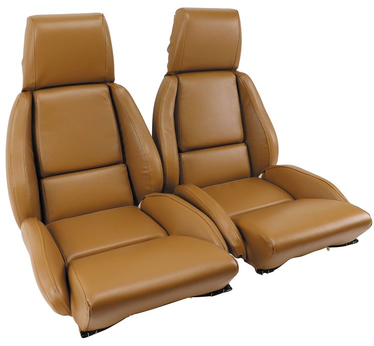422978 Mounted Leather-Like Vinyl Seat Covers, 1988-1988 Chevy Corvette, Saddle Standard