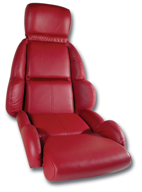 423075 Mounted Leather Seat Covers, 1989-1992 Chevy Corvette, Red Standard