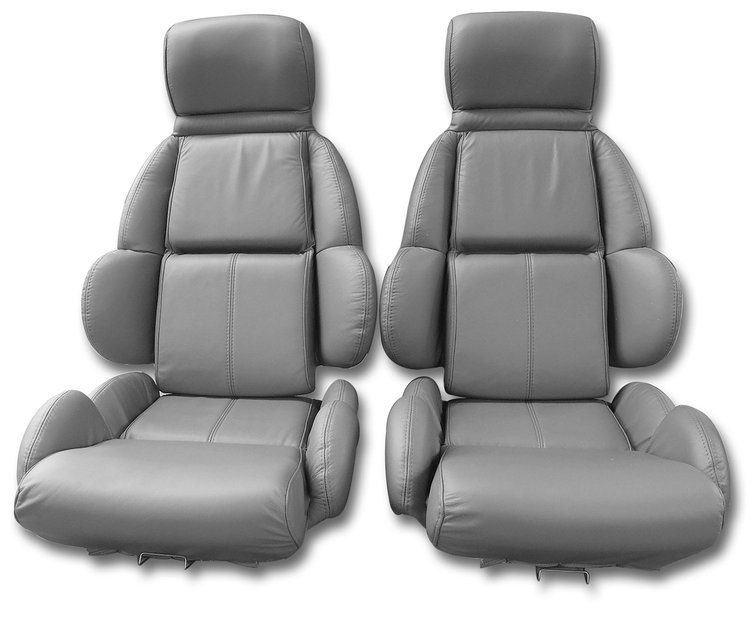 423079 Mounted Leather Seat Covers, 1989-1989 Chevy Corvette, Gray Standard