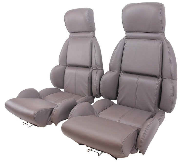 423081 Mounted Leather Seat Covers, 1990-1991 Chevy Corvette, Gray Standard