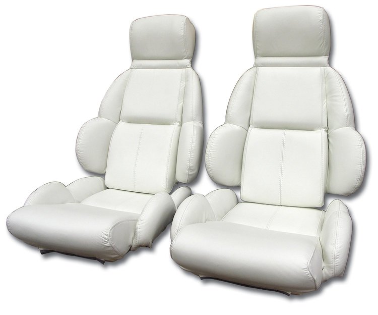 423083 Mounted Leather Seat Covers, 1992-1992 Chevy Corvette, White Standard
