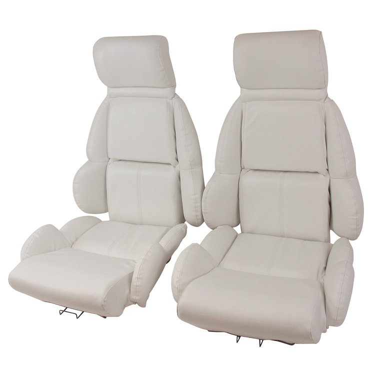 423183 Mounted Leather-Like Vinyl Seat Covers, 1992-1992 Chevy Corvette, White Standard
