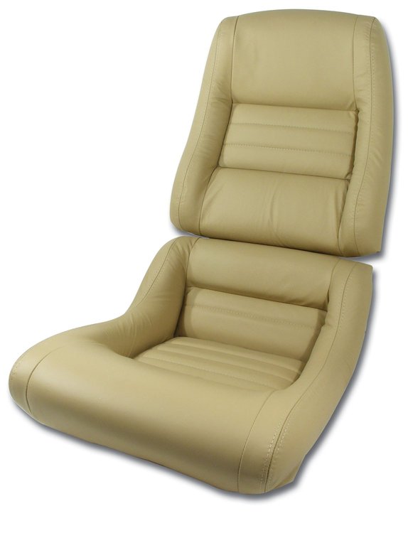 423350 Mounted Leather Seat Covers, 1979-1980 Chevy Corvette, Doeskin 100-percent-Leather 2 in. Bolster