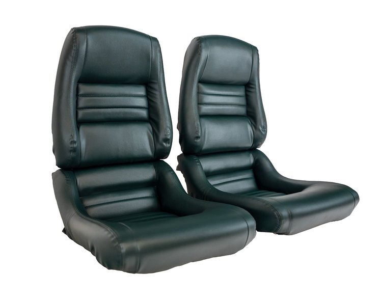 423414 Mounted Leather-Like Vinyl Seat Covers, 1979-1979 Chevy Corvette, Green 2 in. Bolster