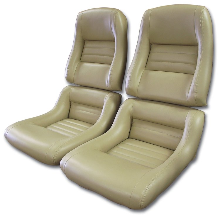 423450 Mounted Leather-Like Vinyl Seat Covers, 1979-1980 Chevy Corvette, Doeskin 2 in. Bolster