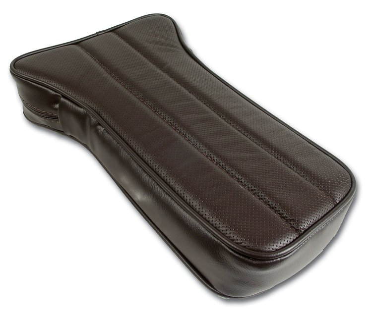 424728 Reproduction Center Armrest, 1968-1968 Chevy Corvette, Tobacco Leather W/Vinyl