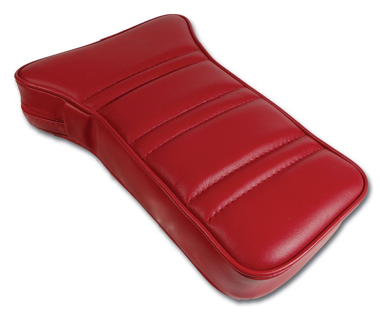 424924 Reproduction Center Armrest, 1977-1978 Chevy Corvette, Red Leather W/Vinyl
