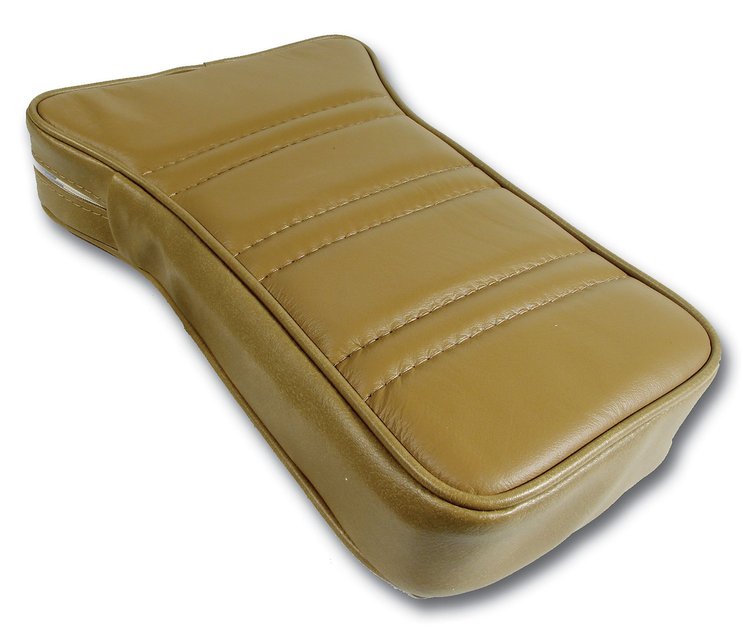 424951 Reproduction Center Armrest, 1973-1975 Chevy Corvette, Medium Saddle Leather W/Vinyl