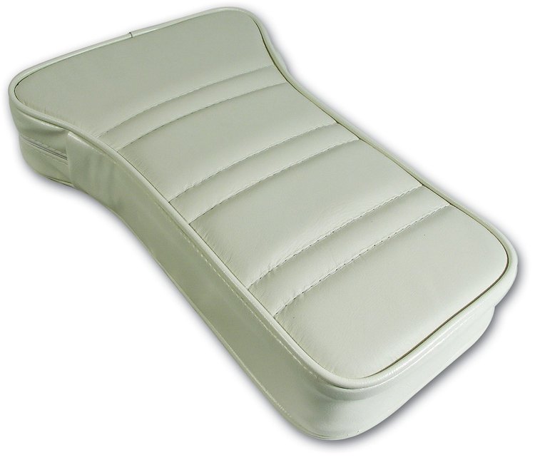 424976 Reproduction Center Armrest, 1976-1977 Chevy Corvette, White Leather W/Vinyl