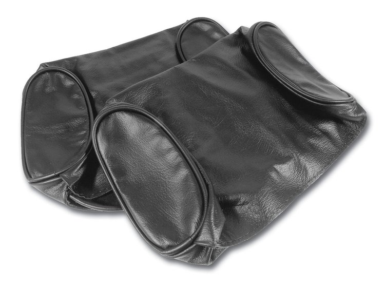 425920 Headrest Covers, 1967-1967 Chevy Corvette, Black, Leather