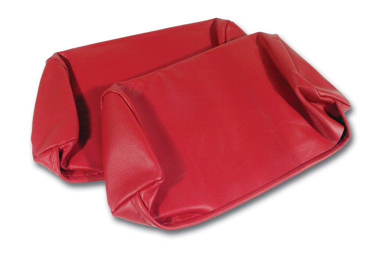 426030 Headrest Covers, 1968-1969 Chevy Corvette, Red Leather
