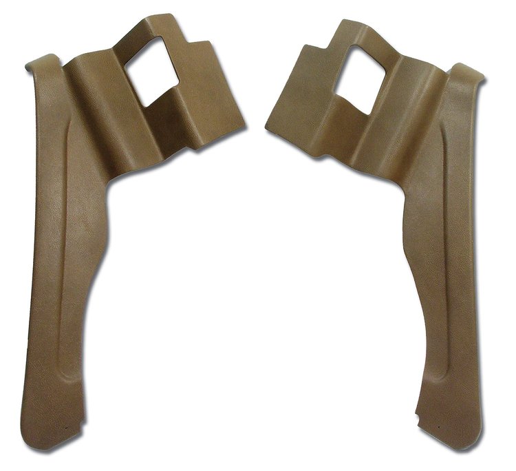 427751 Interior Rear Quarter Panels, 1974-1975 Chevy Corvette, Medium Saddle Conv W/Shoulder Harness 74L
