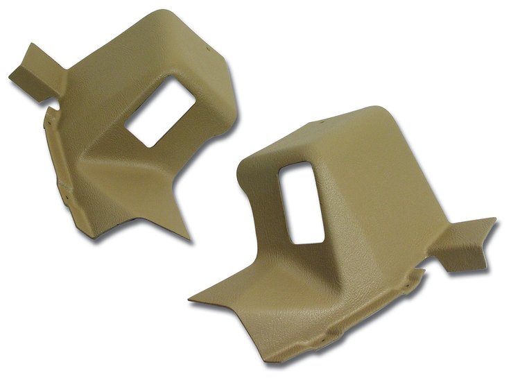 428115 Interior Rear Quarter Panel Extensions, 1970-1972 Chevy Corvette, Light Saddle Coupe