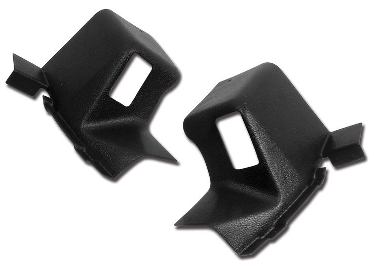 428120 Interior Rear Quarter Panel Extensions, 1968-1973 Chevy Corvette, Black, Coupe
