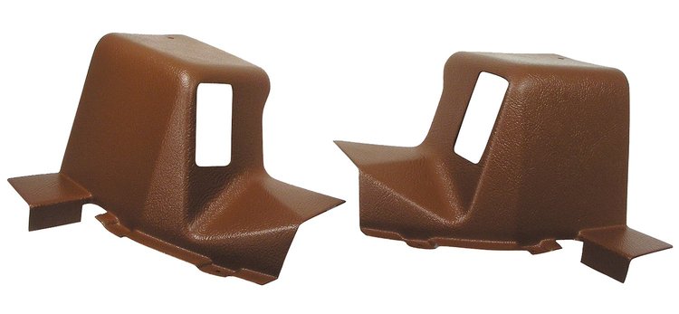 428123 Interior Rear Quarter Panel Extensions, 1973-1973 Chevy Corvette, Dark Saddle Coupe