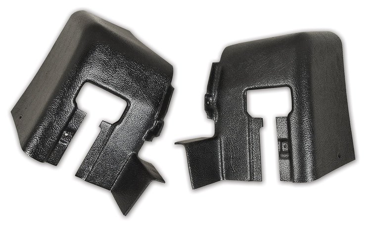 428220 Interior Rear Quarter Panel Extensions, 1974-1977 Chevy Corvette, Black, Coupe