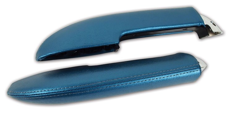 430406 Armrest Assemblies W/Chrome Ends, 1959-1960 Chevy Corvette, W/Chrome End Turquoise