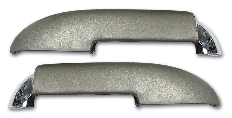 430409 Armrest Assemblies W/Chrome Ends, 1961-1961 Chevy Corvette, W/Chrome End Fawn