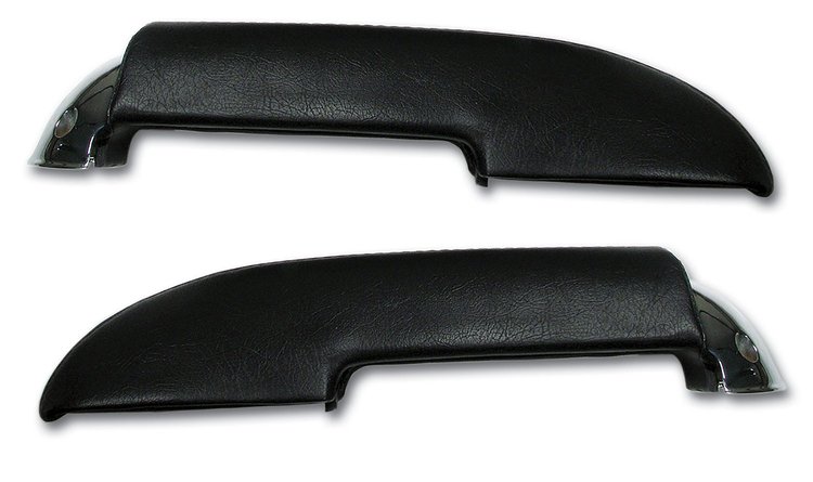 430420 Armrest Assemblies W/Chrome Ends, 1959-1961 Chevy Corvette, W/Chrome End Black