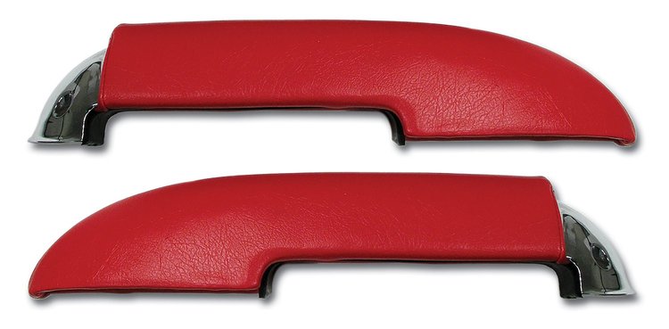430435 Armrest Assemblies W/Chrome Ends, 1959-1961 Chevy Corvette, W/Chrome End Red