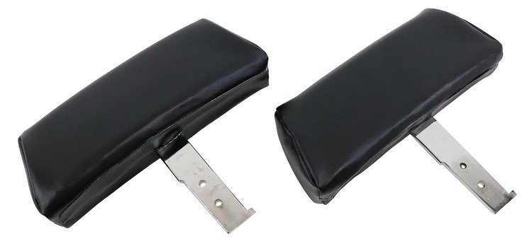 432520 Headrests, 1968-1969 Chevy Corvette, Black, Complete W/Vinyl Covers