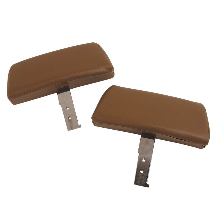 432556 Headrests, 1968-1969 Chevy Corvette, Saddle Complete W/Vinyl Covers