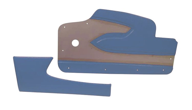 434507 Door Panels, 1958-1958 Chevy Corvette, Blue, Metal Support
