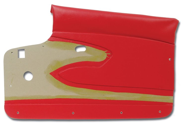 434835 Door Panels, 1959-1959 Chevy Corvette, Red W/O Supports