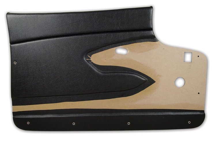 435020 Door Panels, 1959-1959 Chevy Corvette, Black, Metal Support