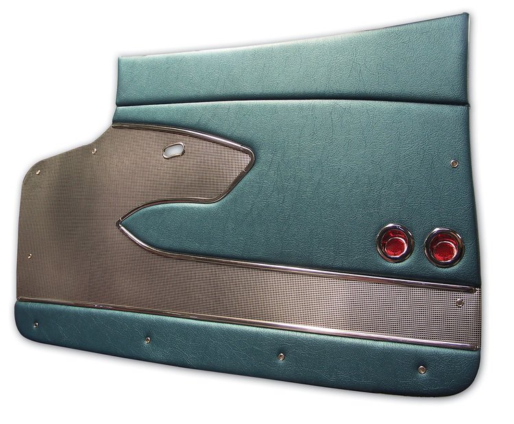 435206 Door Panels, 1959-1959 Chevy Corvette, Turquoise Deluxe
